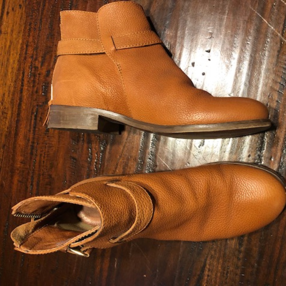 Chestnut brown J.Crew leather booties